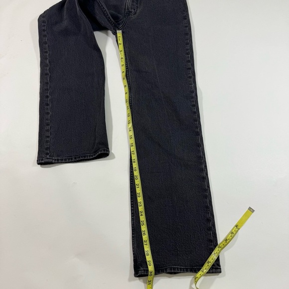 Abercrombie 90s Relaxed Jeans High Rise Mixed Material Faux Leather - Picture 11 of 11